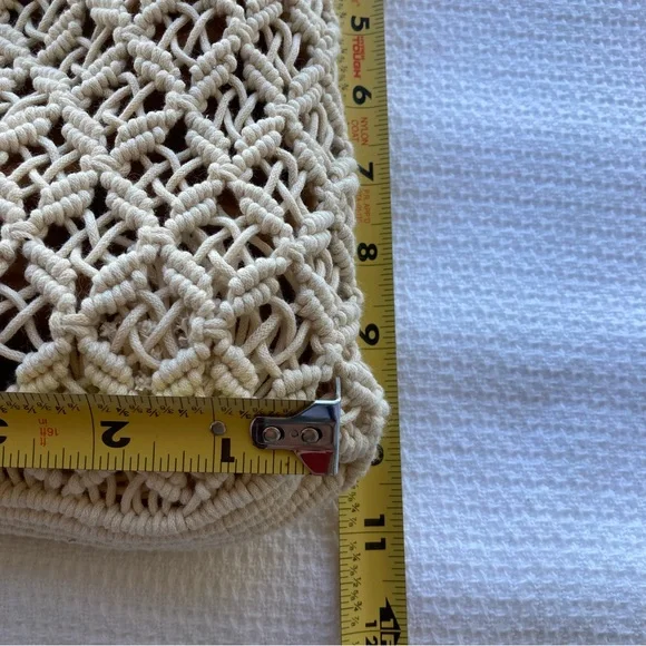 Patricia Nash Cream and Brown Crochet Tote - Picture 16 of 17